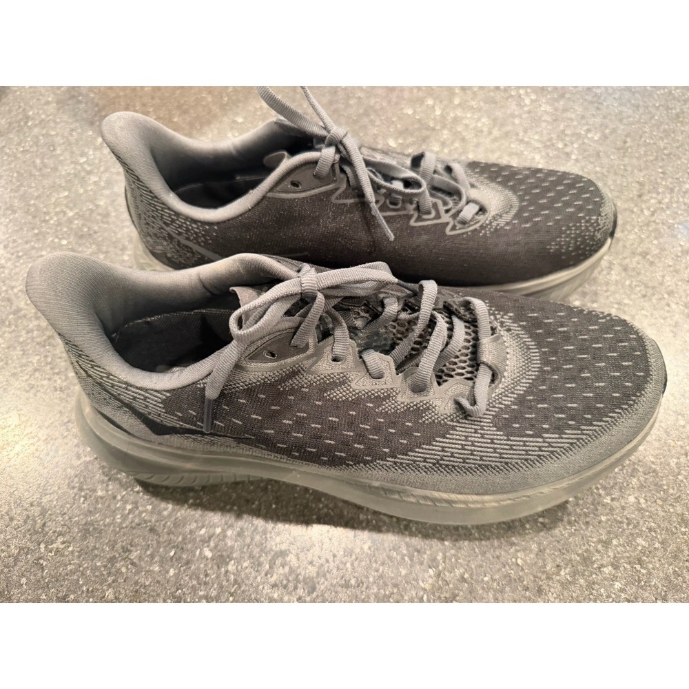 Hoka One One Mach 6 Black Gray 9 D Mesh Low Top Lace Up Lightweight Men's Shoes